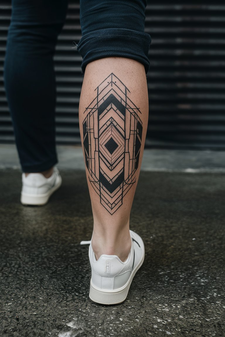 Geometrisches schwarzes Tattoo