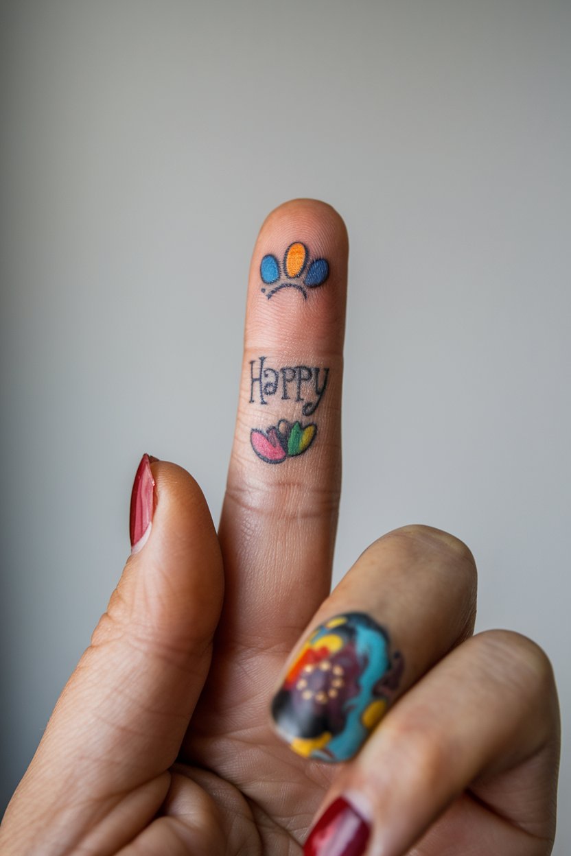 Happy-Finger-Tattoo  