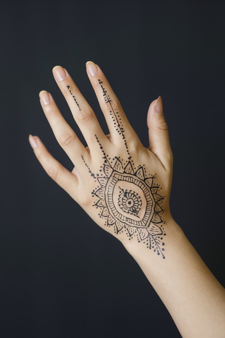 Henna inspiriertes Hand Tattoo