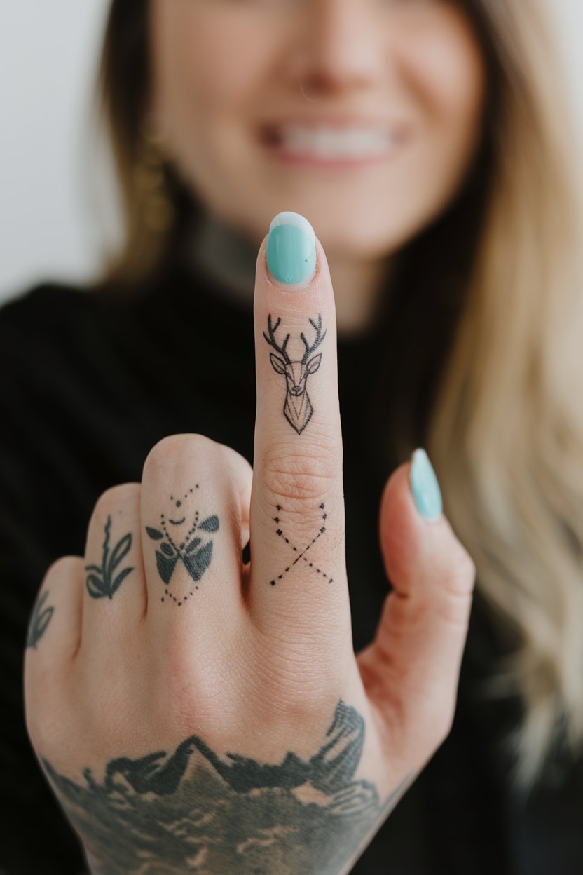 Hirsch-Finger-Tattoo 