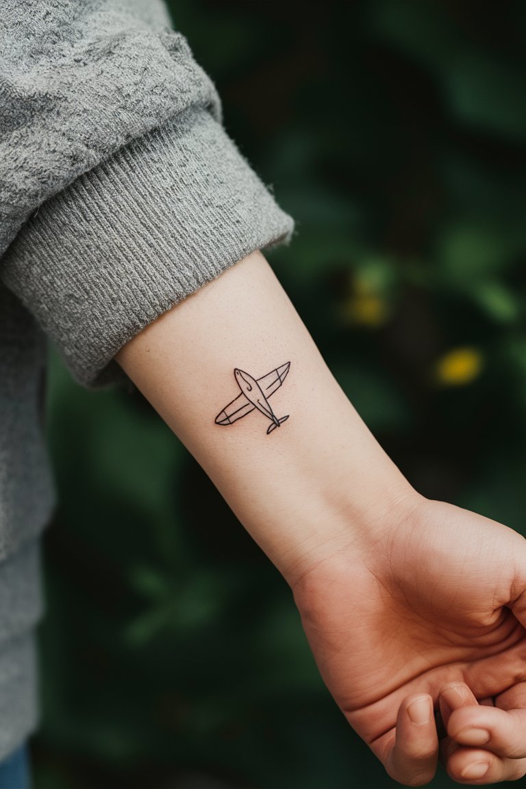 Mini-Flugzeug-Tattoo