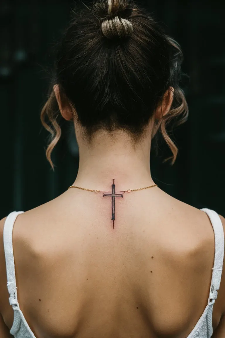 Minimalistisches Tattoo mit religioeser Bedeutung