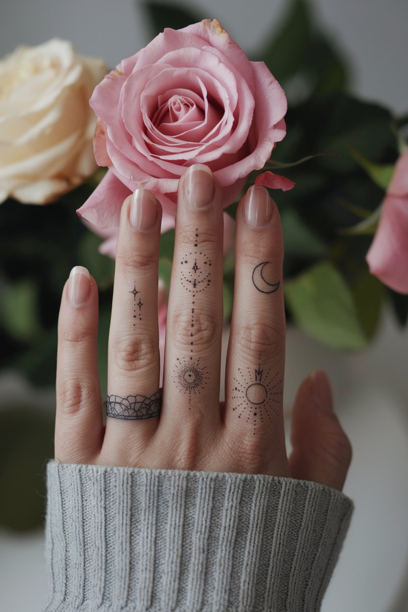 Niedliche kleine Fingertattoos  