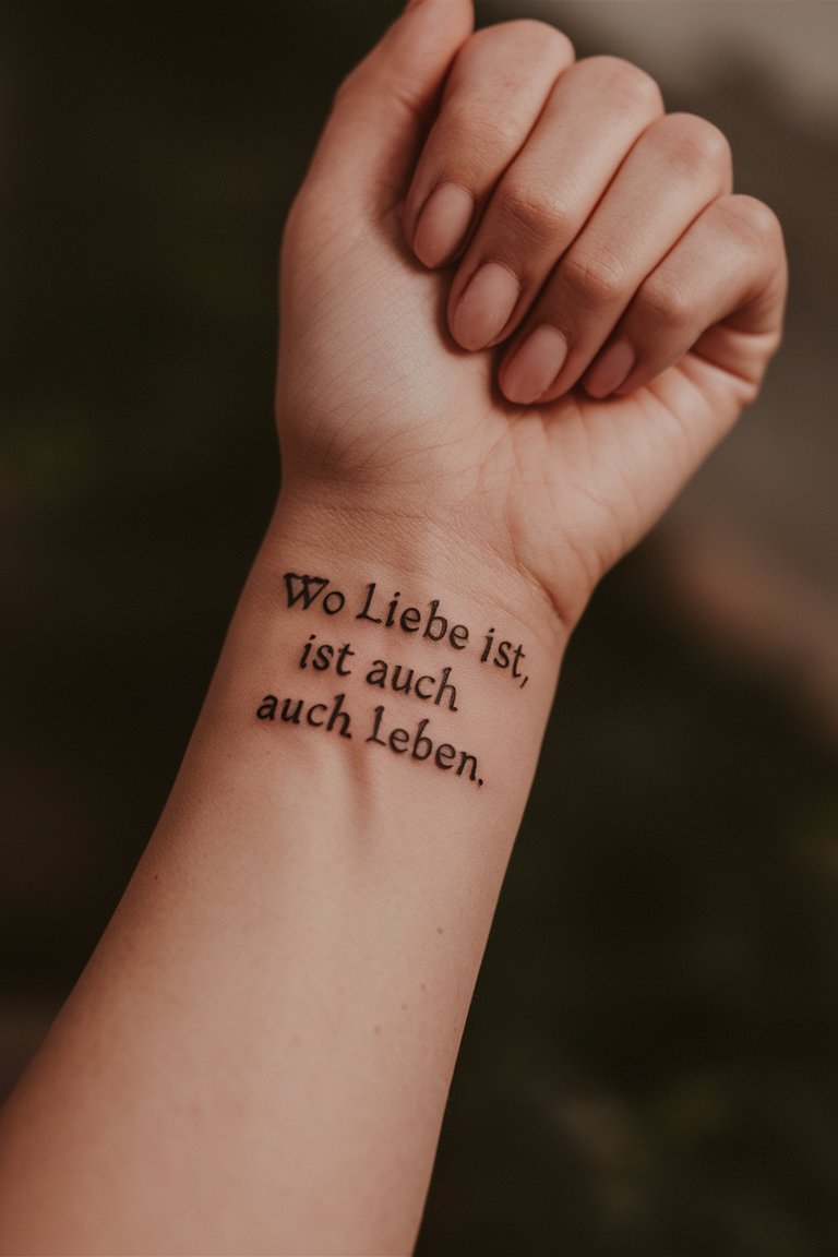 Romantisches Zitat Tattoo  