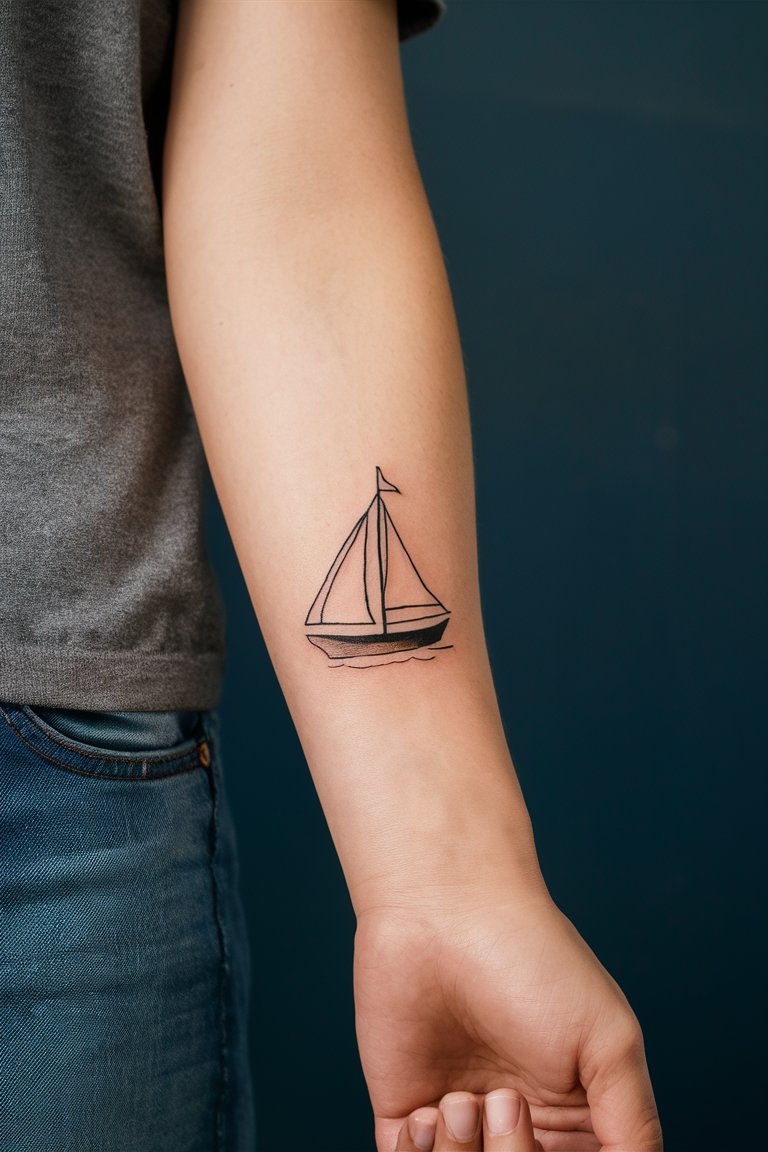 Segelboot-Tattoo