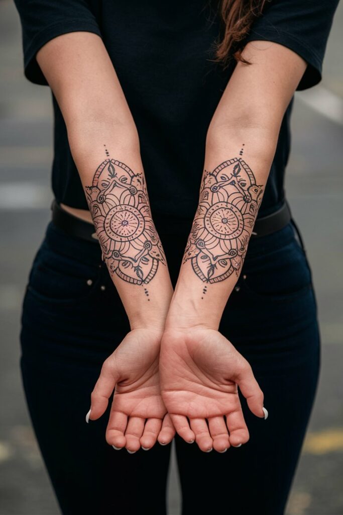 Symmetrisches Mandala-Tattoo