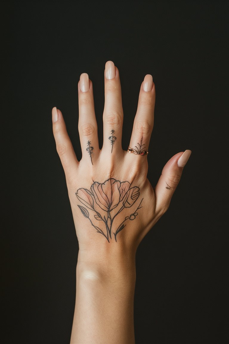 Zierliches Finger-Tattoo