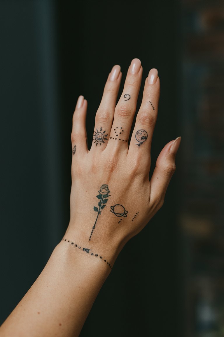 kleines Tattoo auf einer Hand