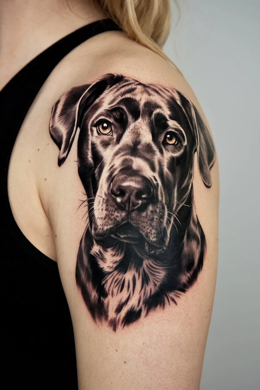 3D Effekt Hundeportraet Tattoo