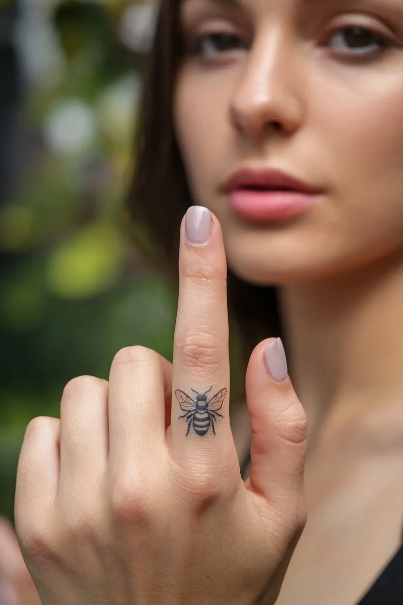 Bienen Finger-Tattoo