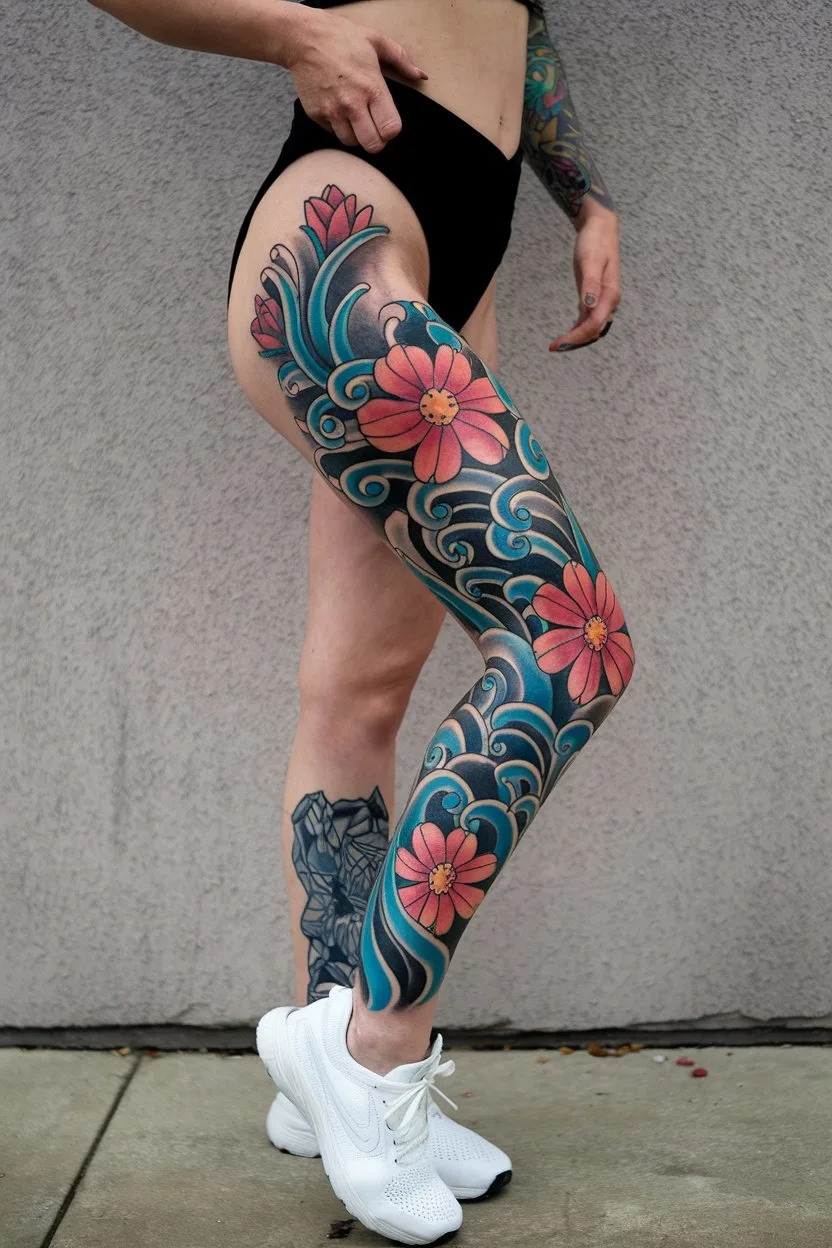 Buntes Beinkleid Tattoo