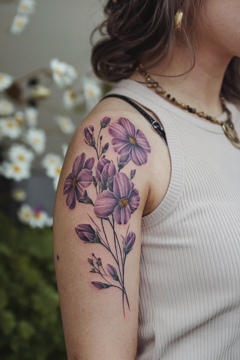 Clematis Halbarm-Tattoo