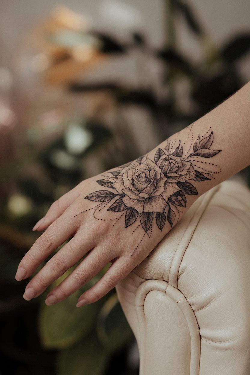 Dotwork Hand Tattoo