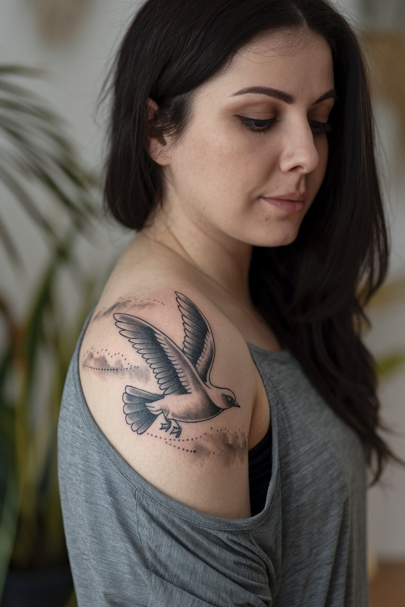 Dotwork Vogel Tattoo