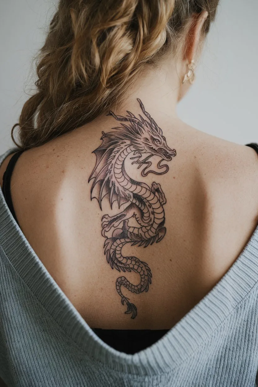 Drachen Ruecken-Tattoo