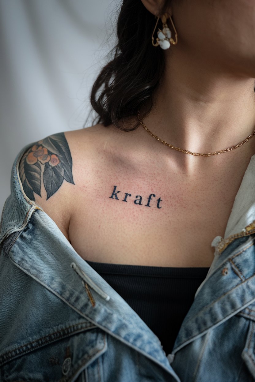 Einfaches Ein Wort Tattoo