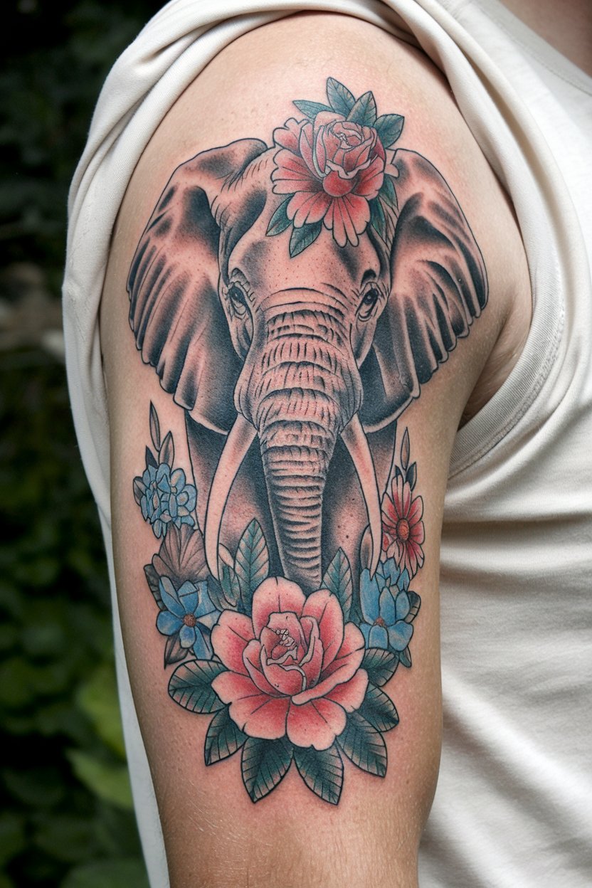 Elefant Hippie Tattoo