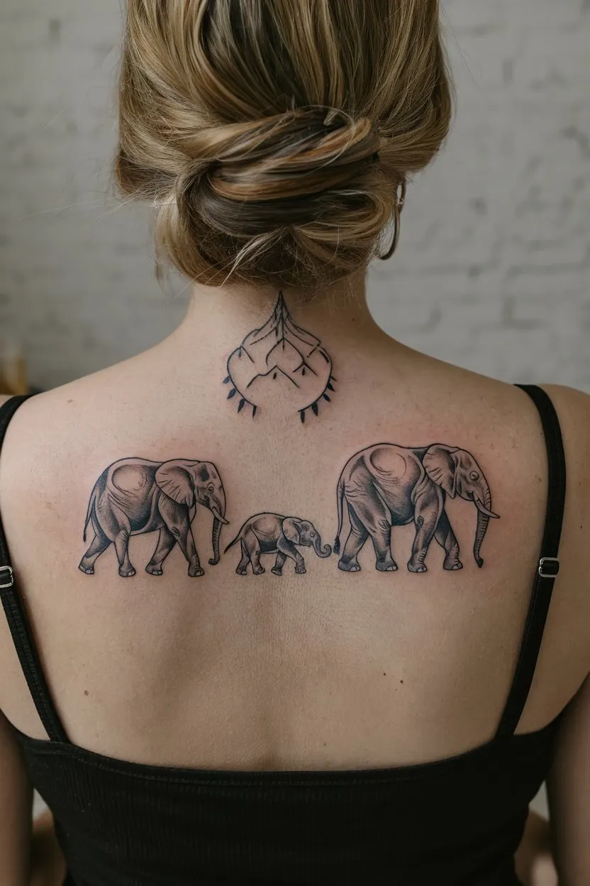 Elefanten-Familien-Tattoo