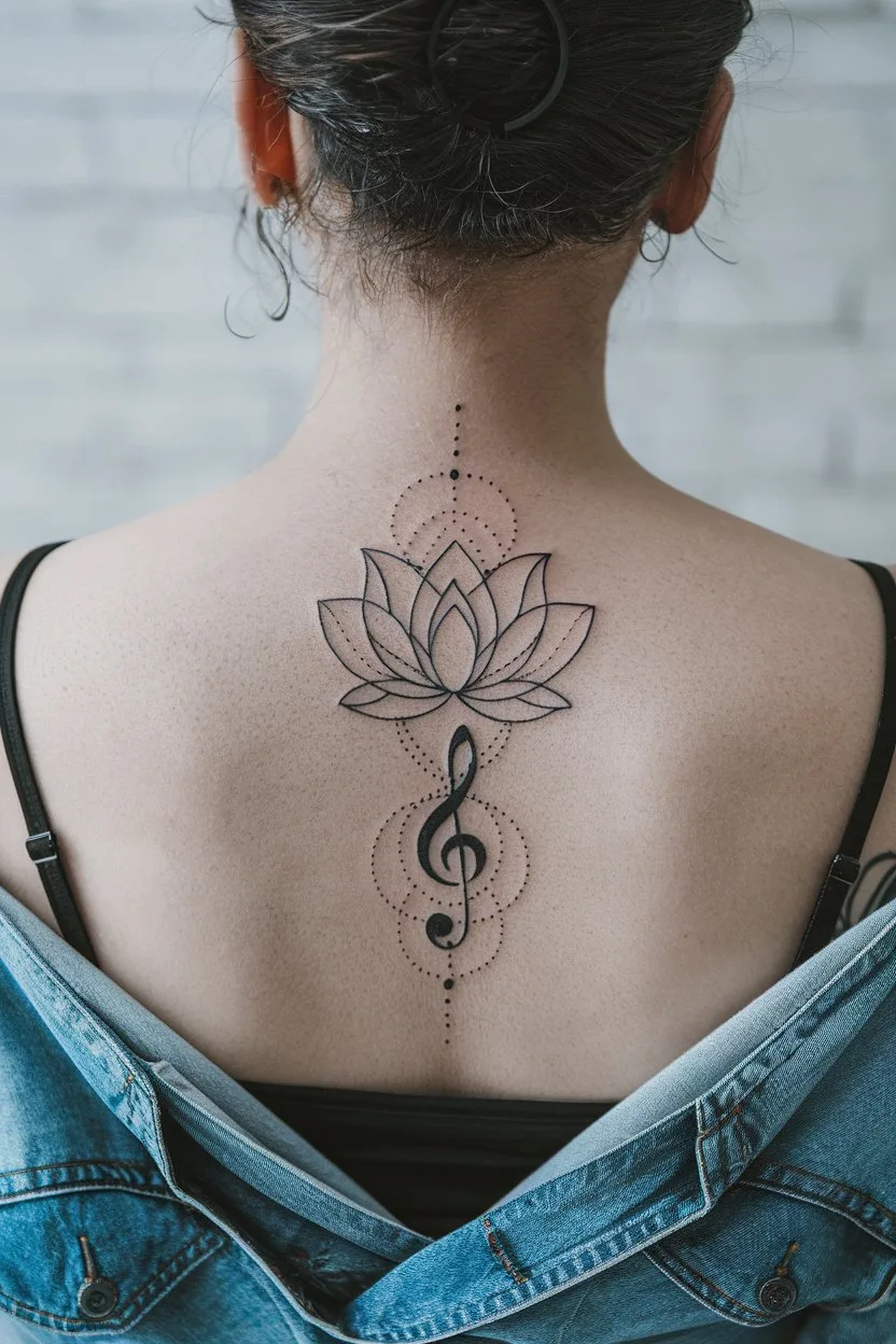 Fine Line Lotusblumen Tattoo