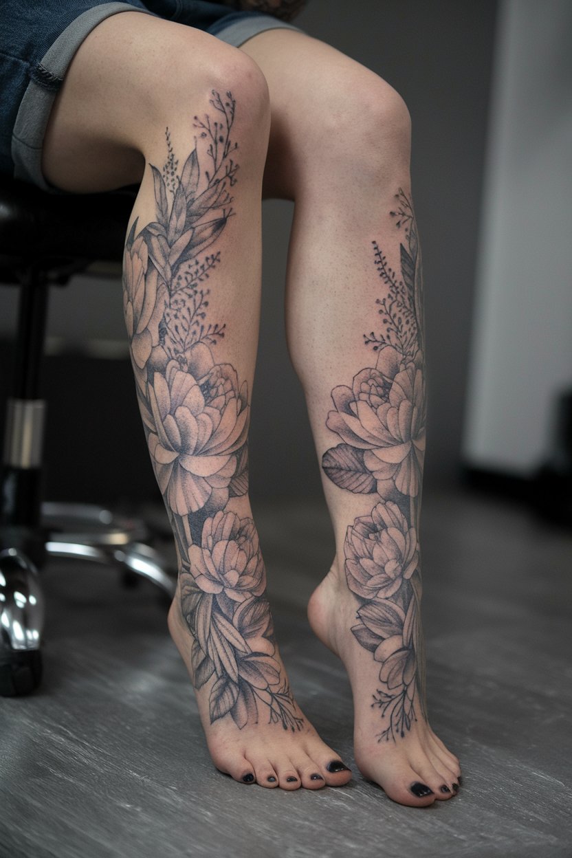 Florales Doppel Tattoo