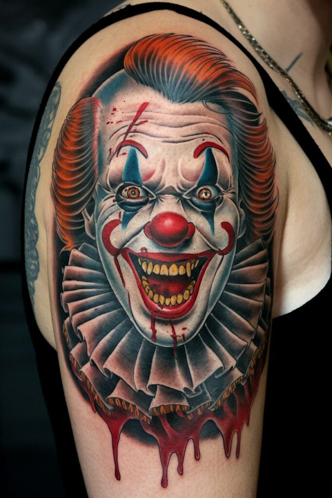 Gruseliges Clown-Tattoo