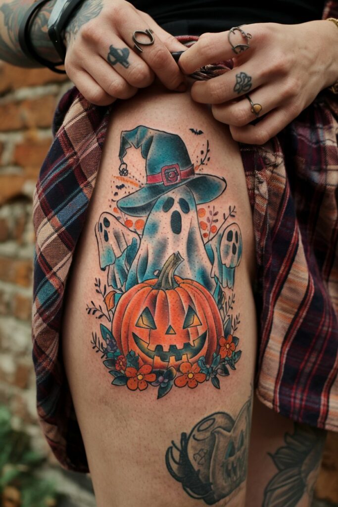 Halloween-inspiriertes Tattoo