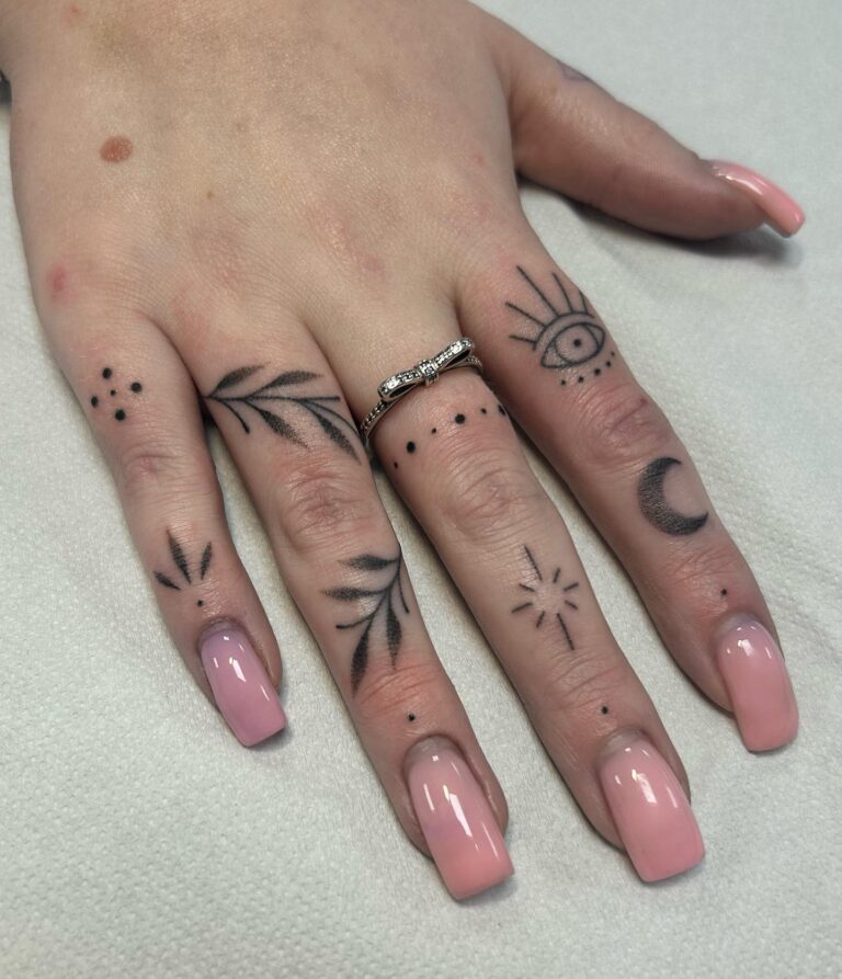 Hand Poke Finger Tattoo