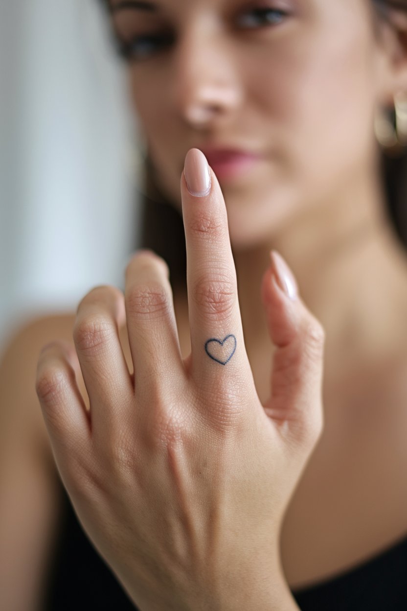 Herz Finger-Tattoo