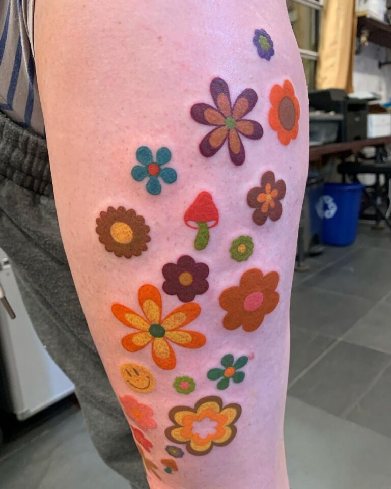 Hippie Blumen Tattoo