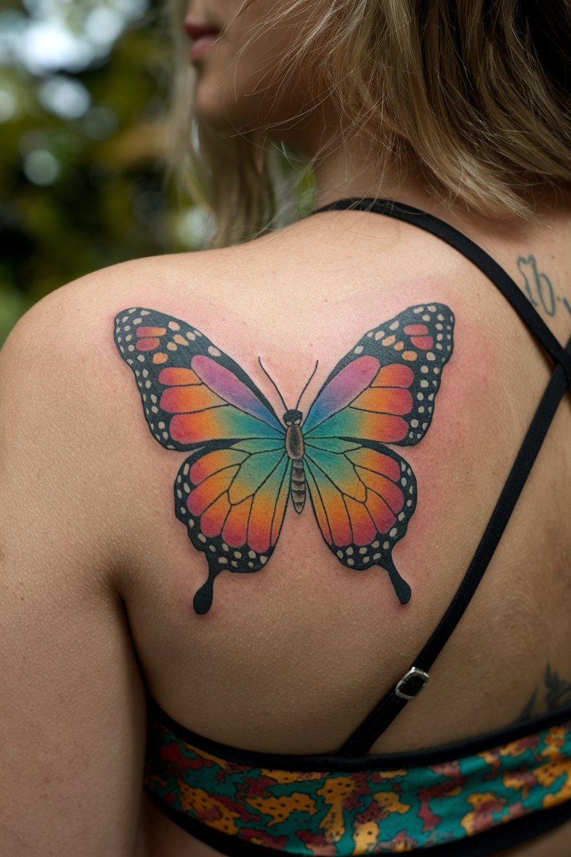 Hippie Schmetterling Tattoo