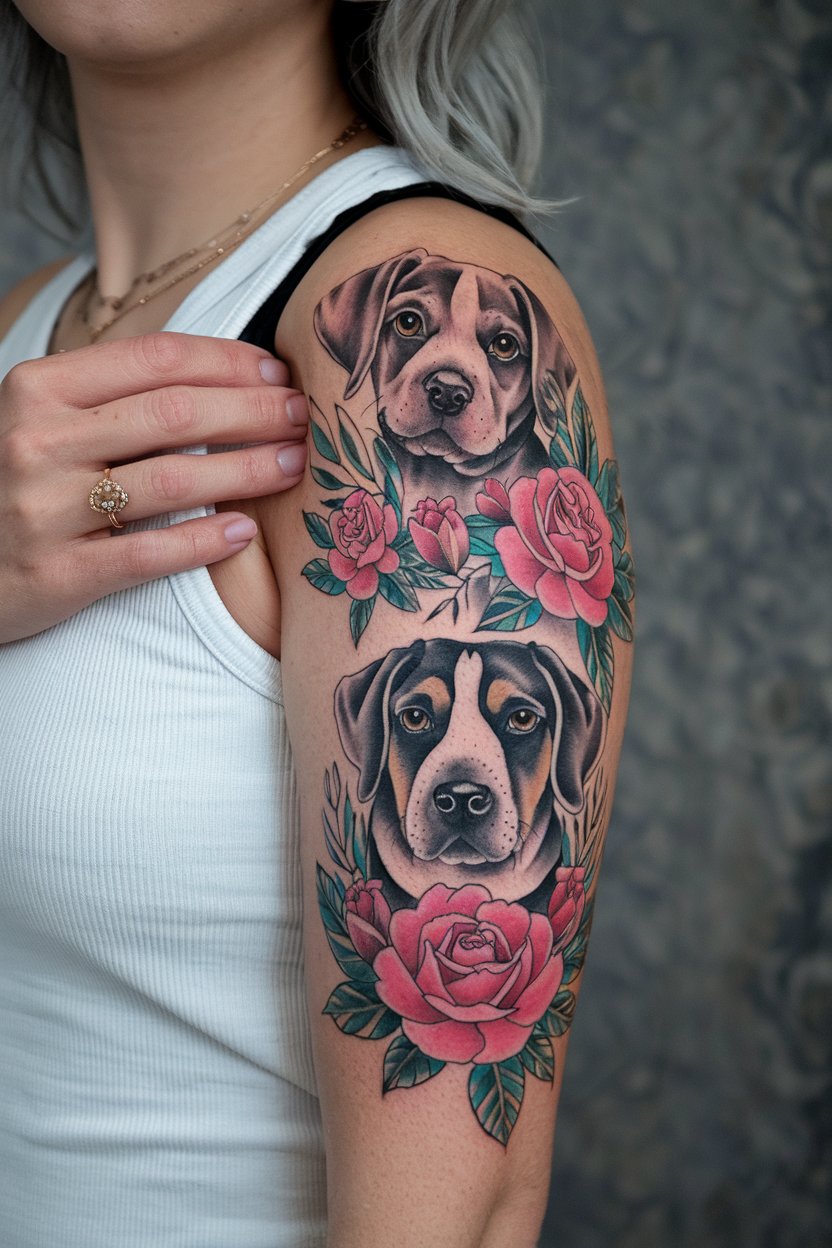 Hundeportraet Aermel-Tattoo