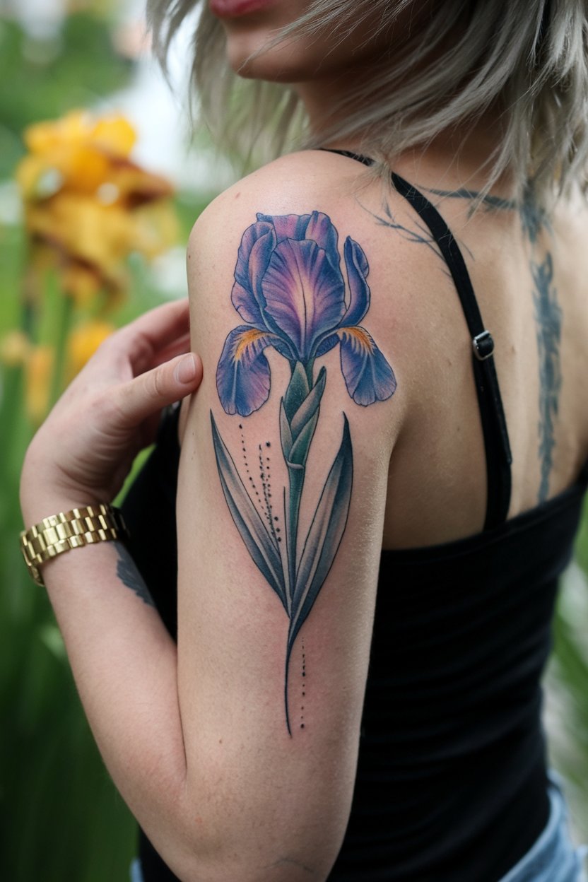 Irisblumen-Tattoo