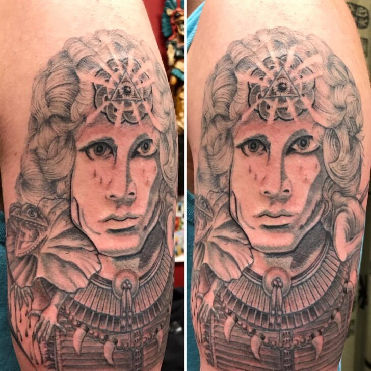 Jim Morrison, Mandala  und das Allessehende Auge Tattoo