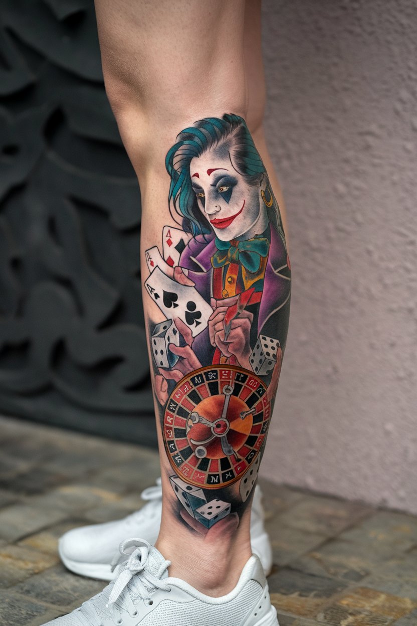 Joker-Frau-Tattoo