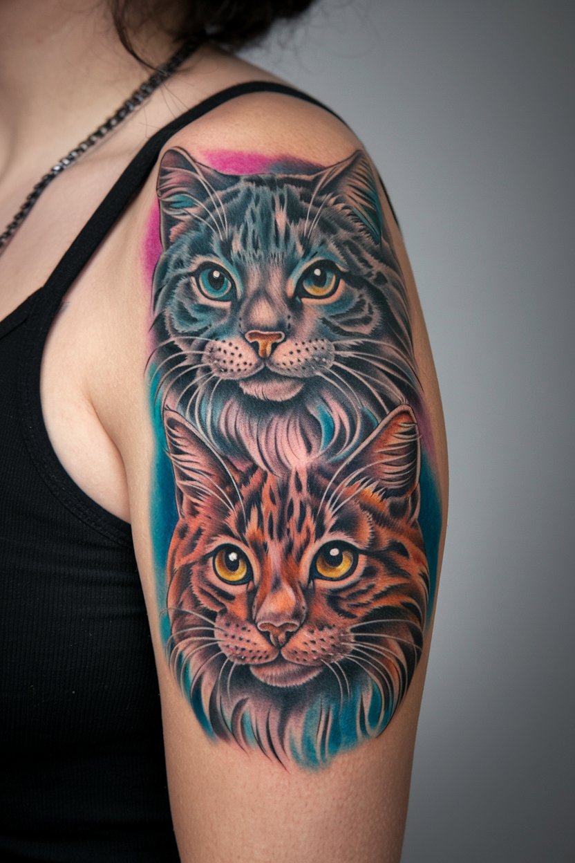 Katzen Portraet Tattoo