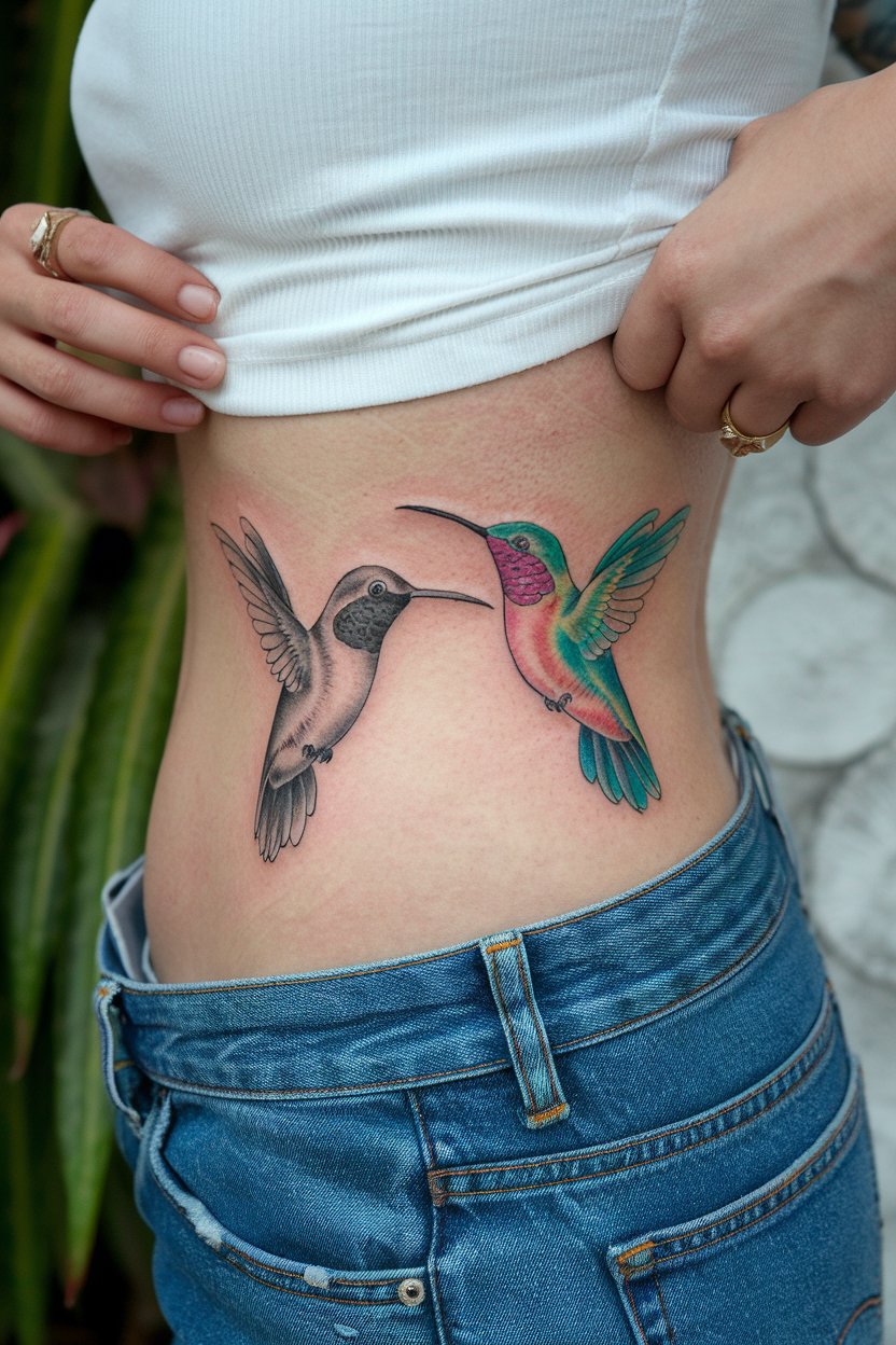 Kolibris Huefttattoo