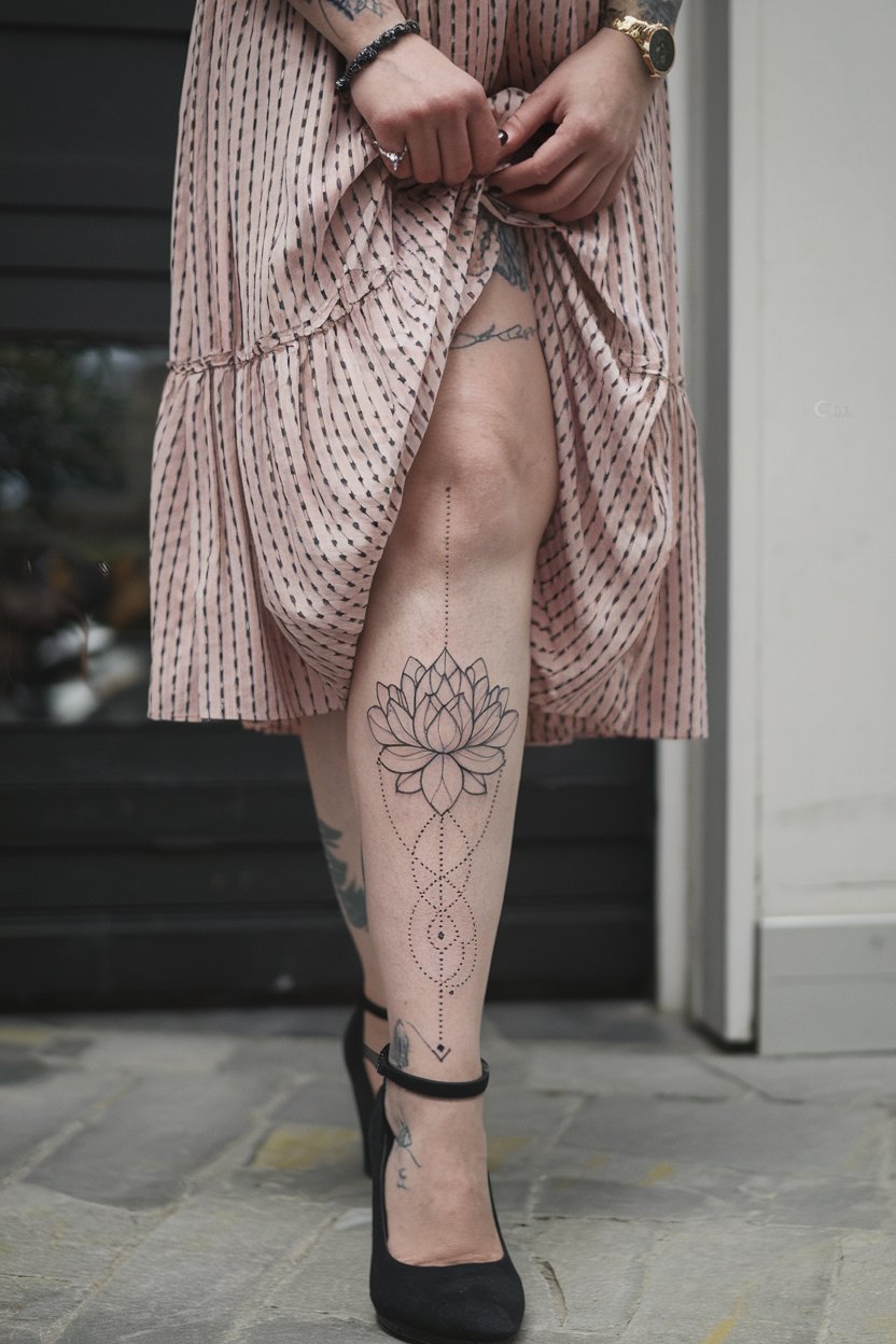 Lotus Bein Tattoo