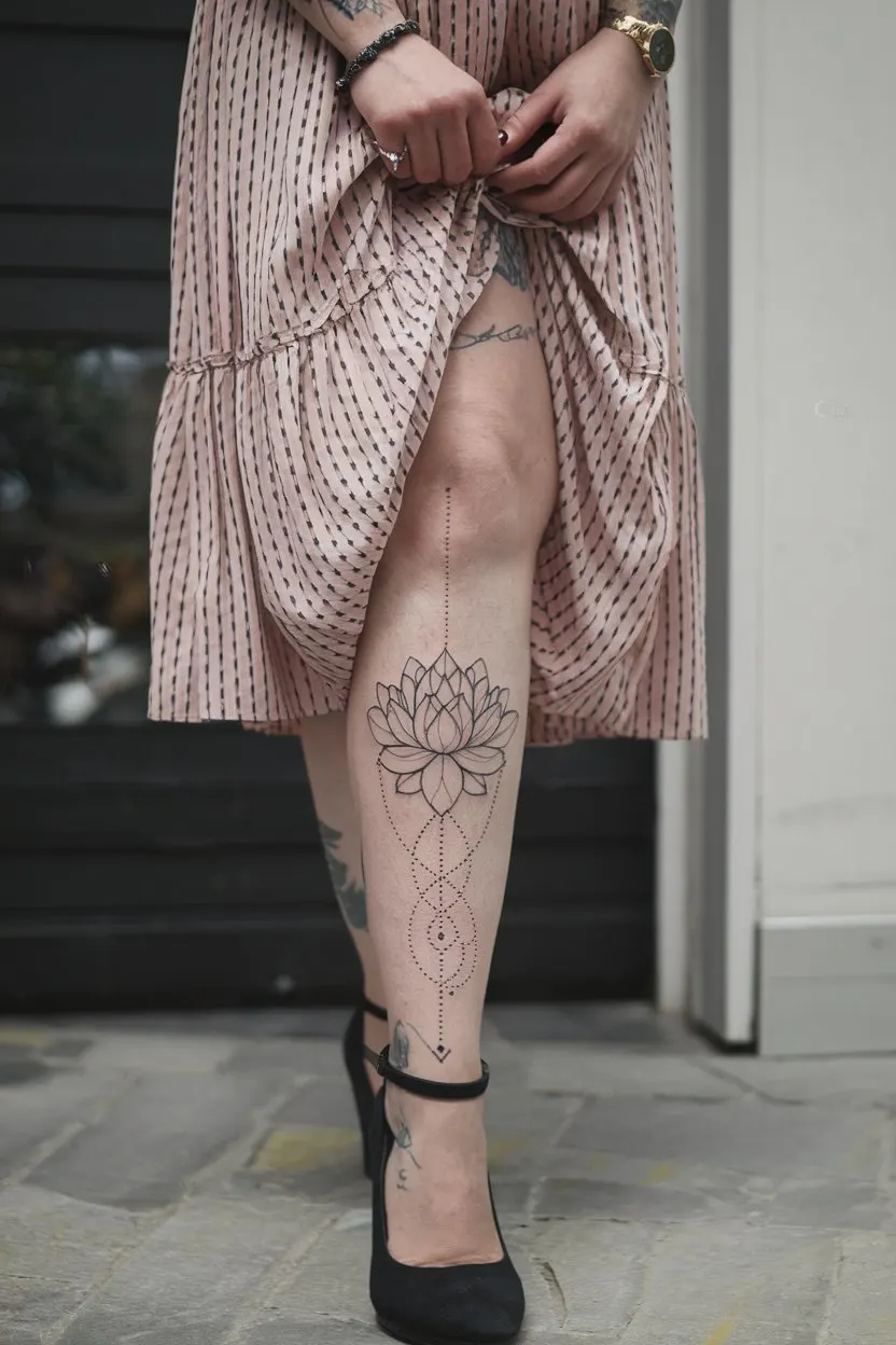 Lotus Bein Tattoo