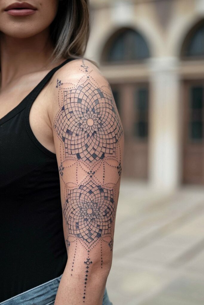 Mandala Mosaik Arm-Tattoo 