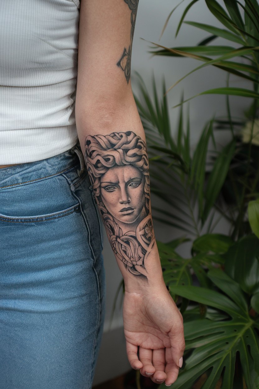 Medusa Unterarm-Tattoo