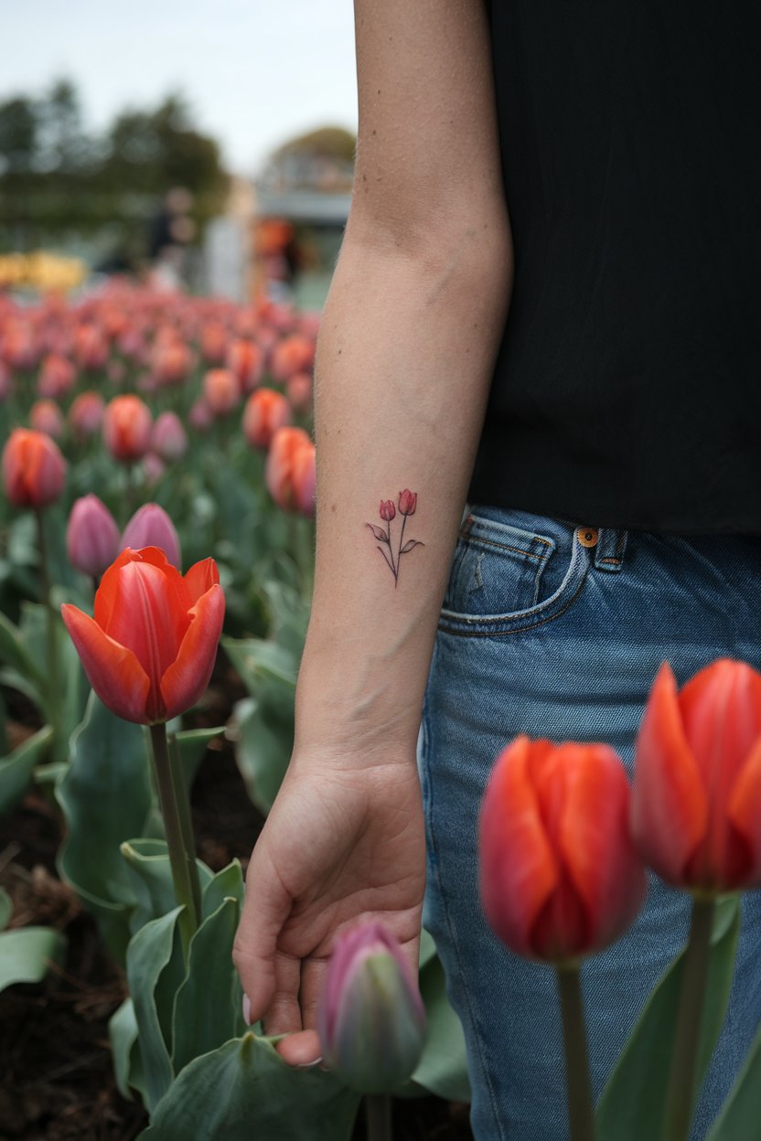 Mini-Blumen-Tattoo