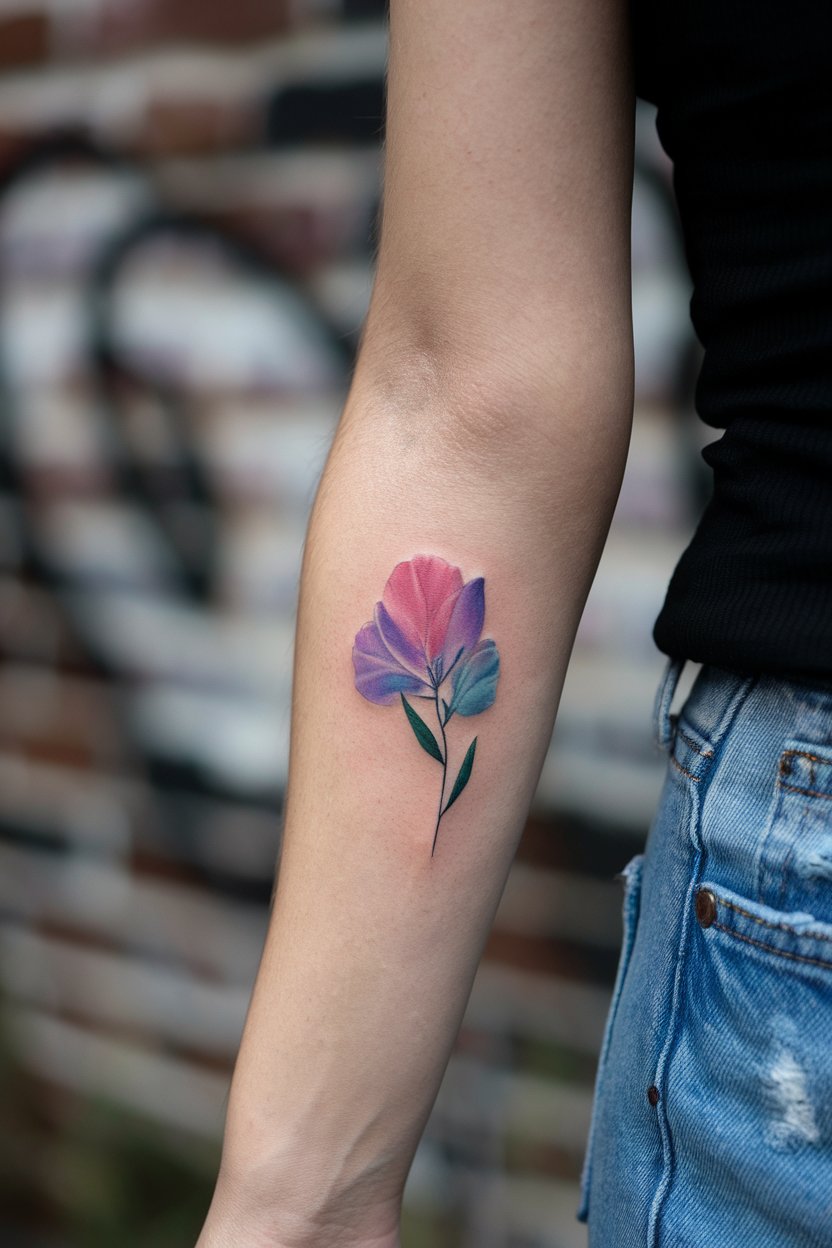 Minimalistisches Blumen-Arm-Tattoo