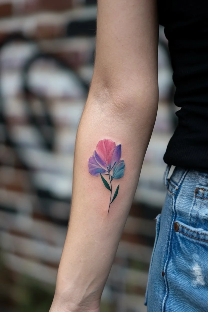Minimalistisches Blumen-Arm-Tattoo