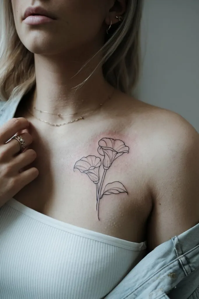 Minimalistisches Calla-Lilien-Tattoo