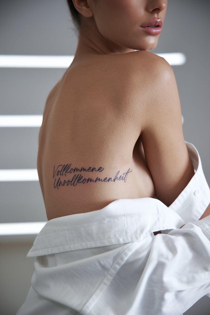 Minimalistisches Schriftzug Tattoo