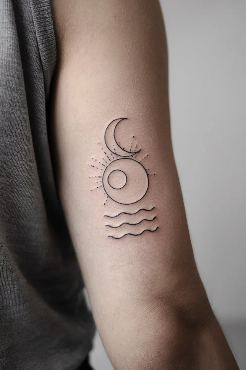 Mond, Sonne und Meer tattoo