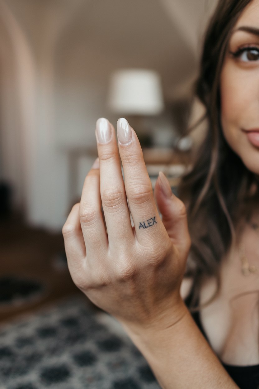 Namensring Finger-Tattoo