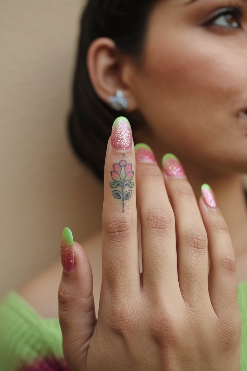 Ornament Finger-Tattoo