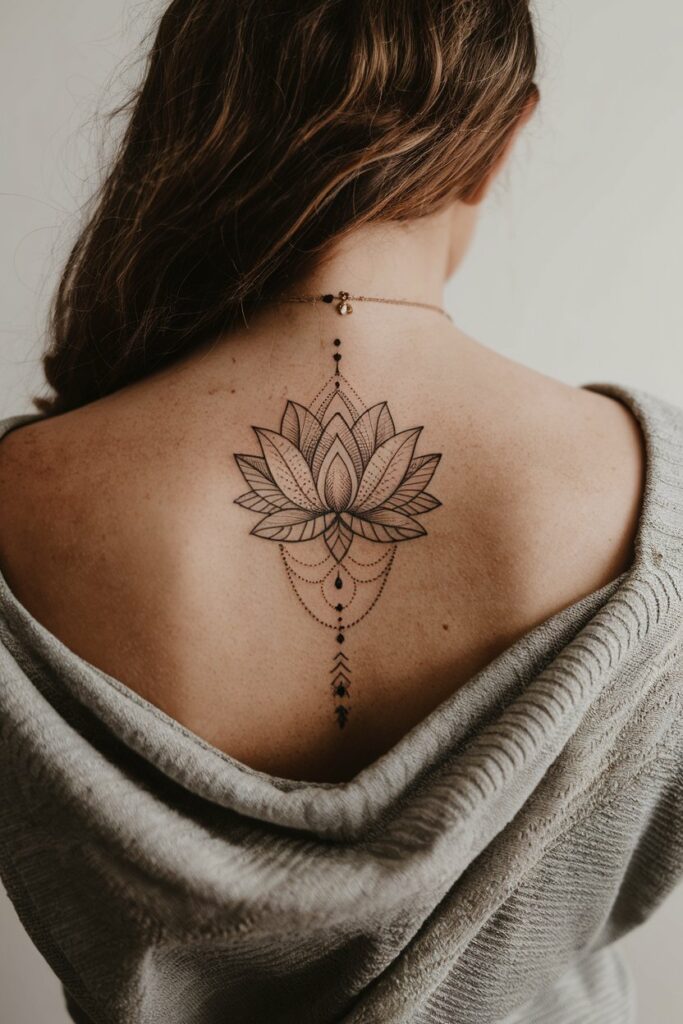 Ornamentales Lotusblume-Tattoo