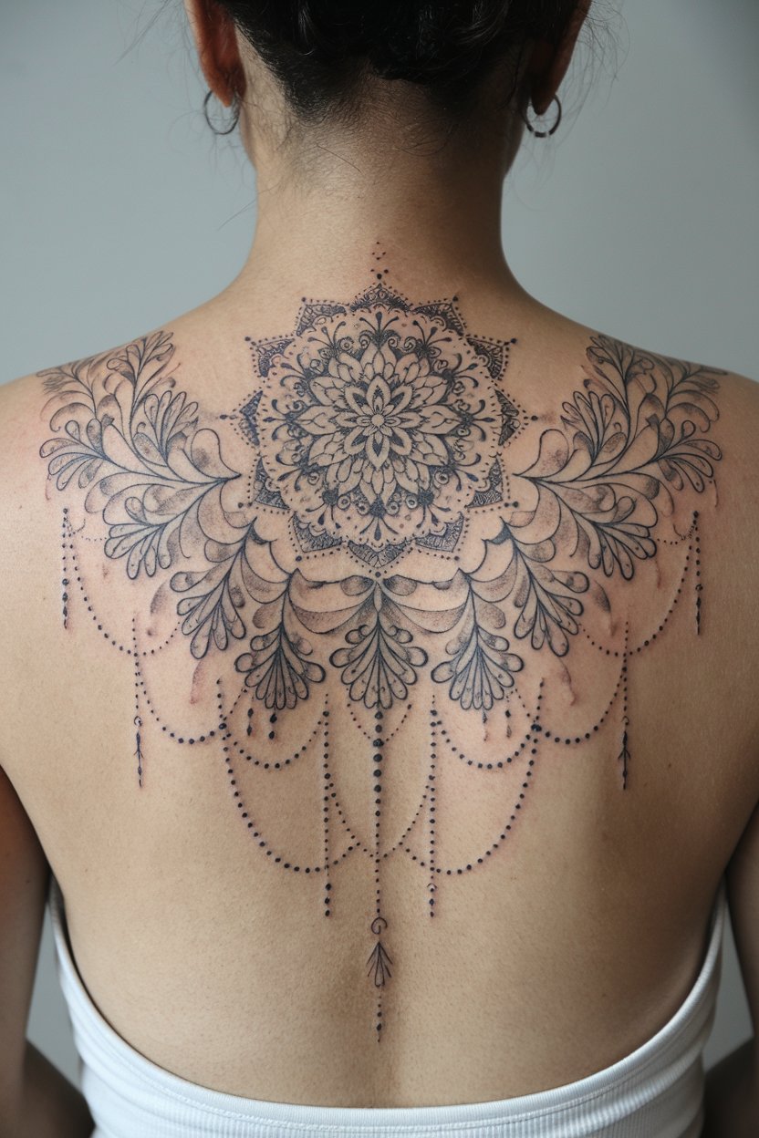 Ornamentales Rueckentattoo